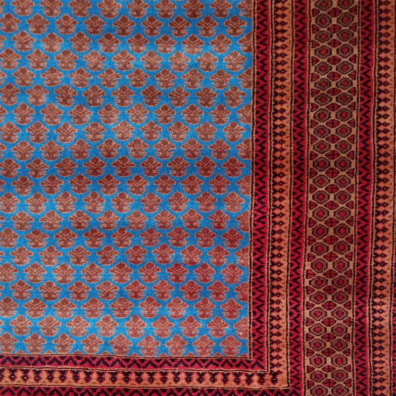 9×12 Feet Hand Knotted Wool Carpet Blue Lichi - Image 3