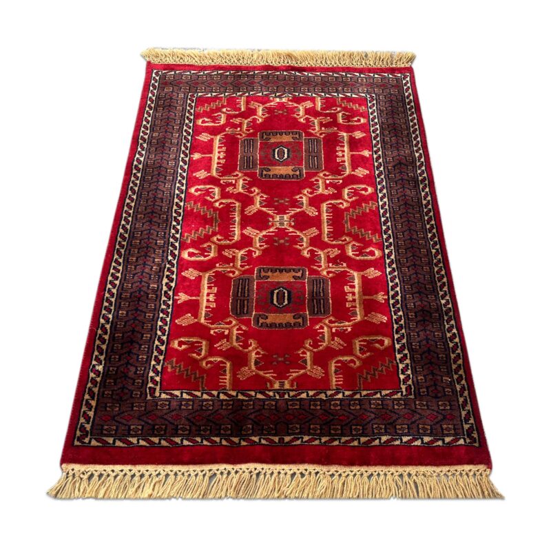 25x4 ft Handmade Wool Carpet Red Palace - Image 2