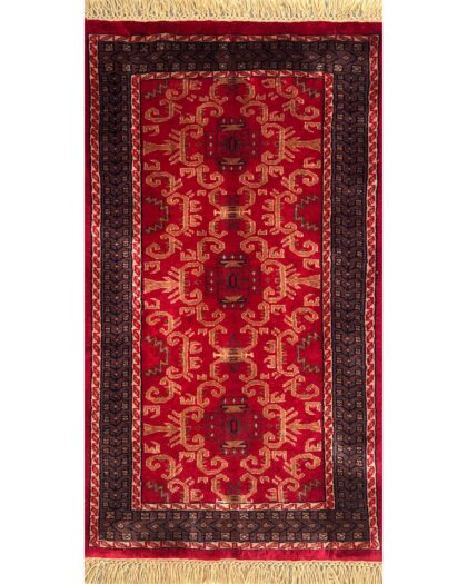 25x4 ft Handmade Wool Carpet Red Palace