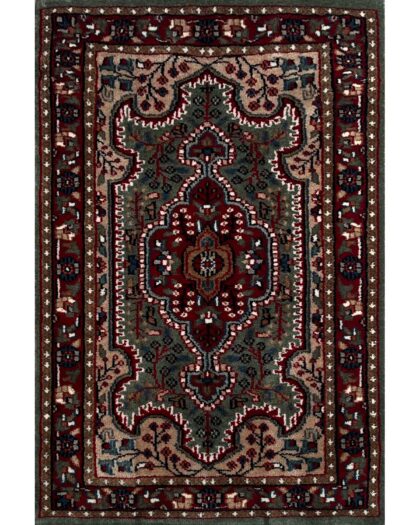 2x3 ft Handmade Wool Carpet Green Persian