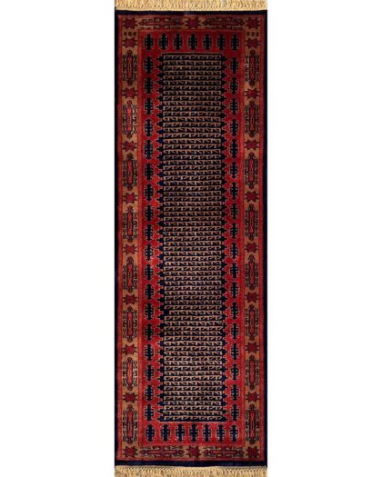 2x6 ft Hand Knotted Wool Carpet Black Kanta