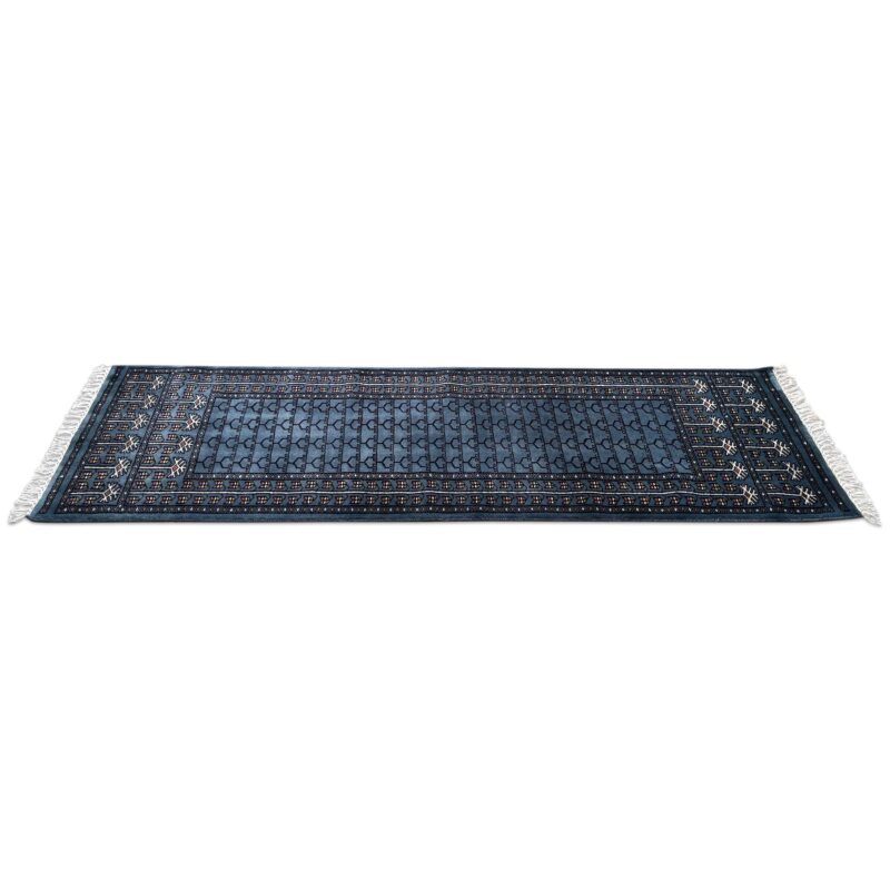 2x6 ft Handmade Wool Runner Carpet Bluish Gray Parda - Image 6