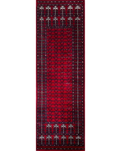 2x6 ft Parda Red Wool Runner Carpet