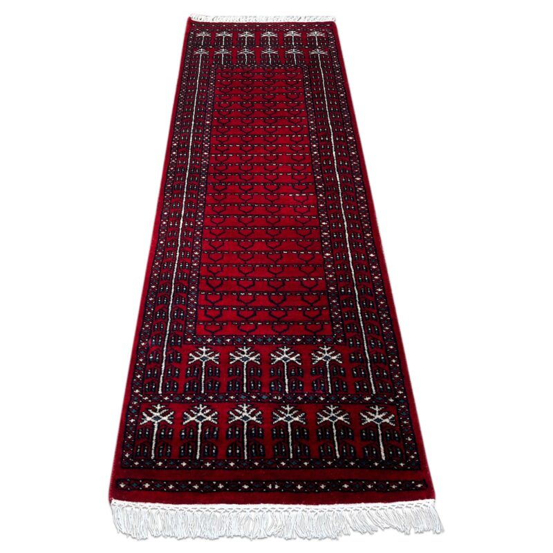 2x6 ft Hand Knotted Wool Red Runner Rug Parda - Image 2