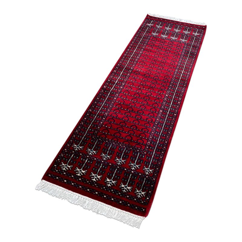 2x6 ft Hand Knotted Wool Red Runner Rug Parda - Image 6