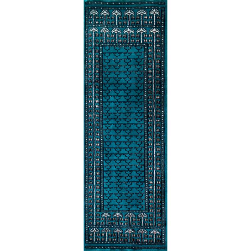 2x6PardaTurquoiseWoolRunnerCarpet