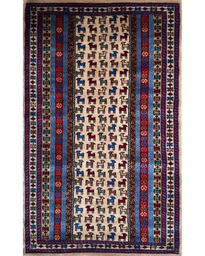 3x5 feet beige woolen carpet handmade