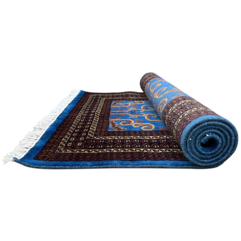 3x5 ft Hand Knotted Carpet Woolen Traditional Palace Blue - Image 3