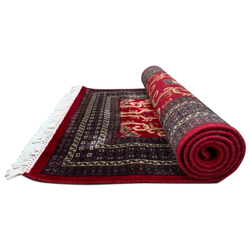 3x5 ft Palace Rug Red Hand Knotted Woolen - Image 3