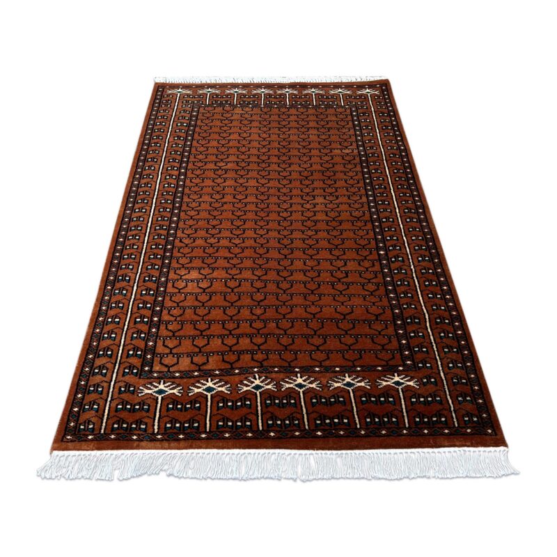 3x5 ft Hand Knotted Wool Carpet Copper Parda - Image 2