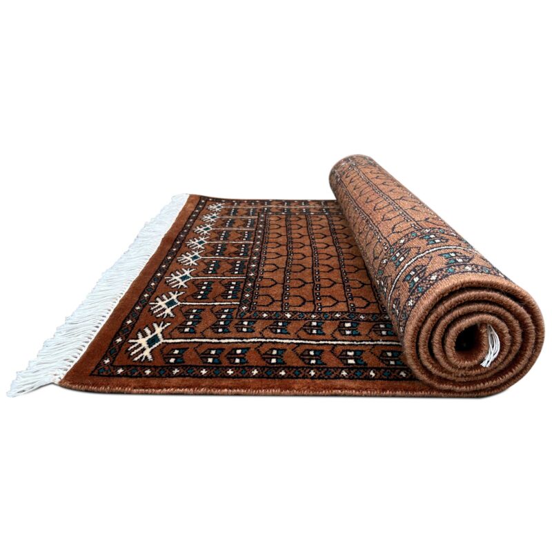 3x5 ft Hand Knotted Wool Carpet Copper Parda - Image 3