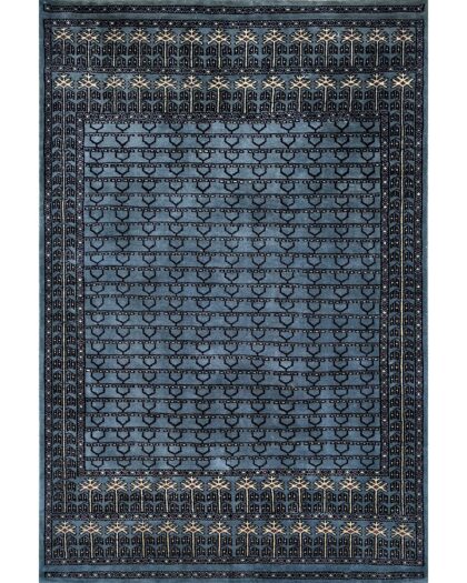 4x6 Blue Gray Wool Carpet