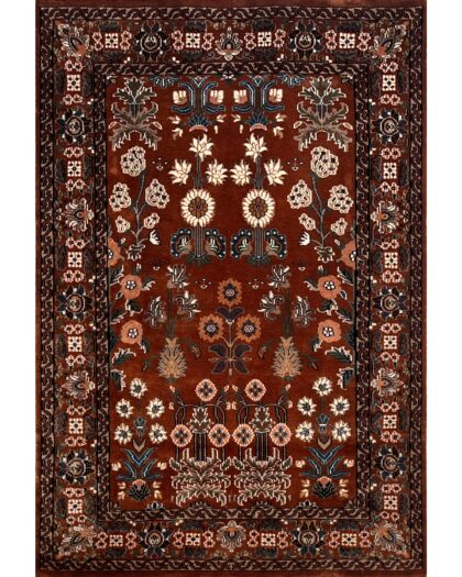 4x6 feet Hand Knotted Pkd Copper Wool Carpet