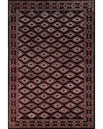 6x9 feet Hand Knotted Barfi Black Wool Carpet