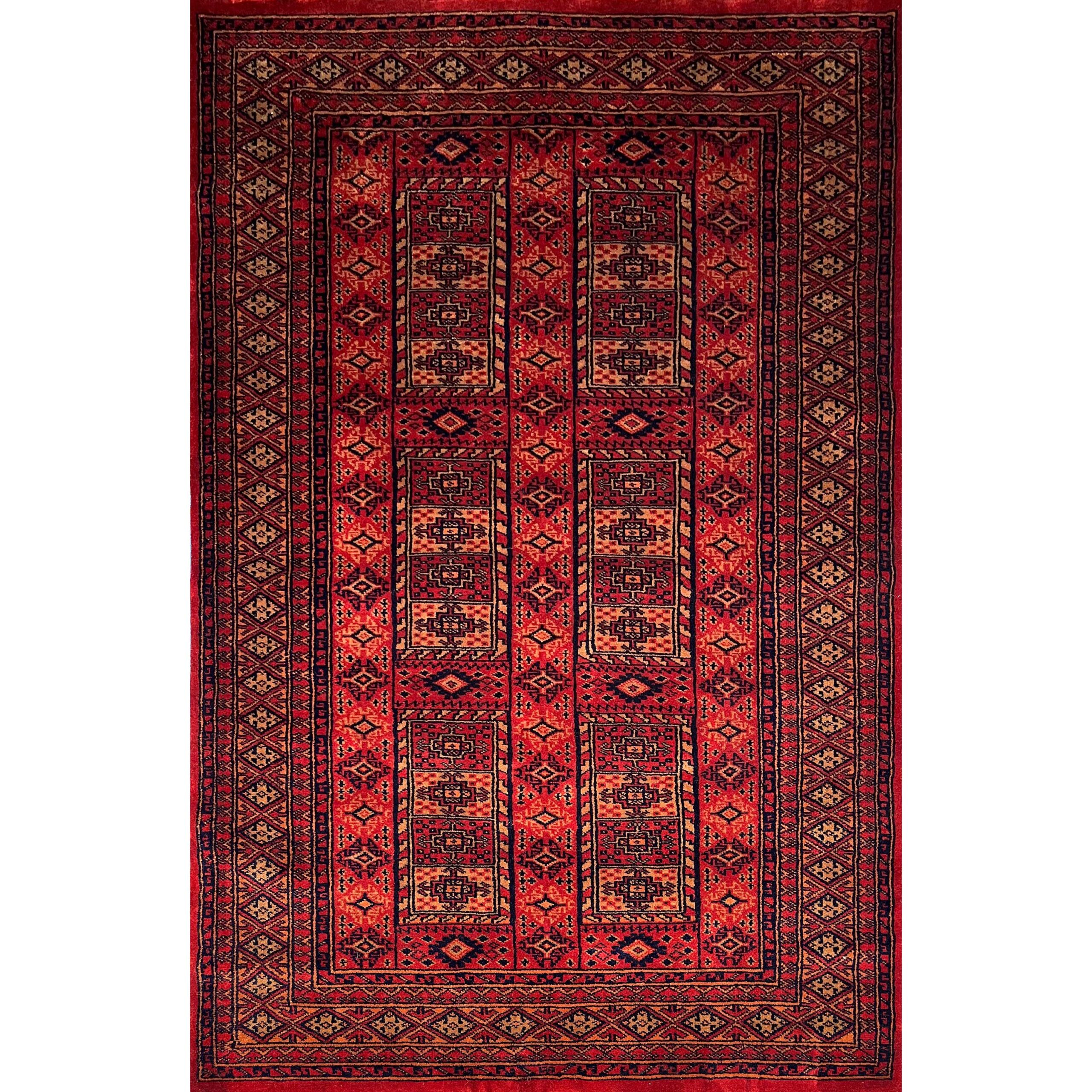 red 4 by 6 feet handmade carpet