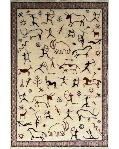 white hunting carpet tribal