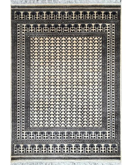 5x7 feet Parda White Wool carpet
