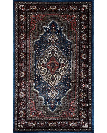 2.5x4 feet Hand Knotted Viscose Rug Indopersian Blue