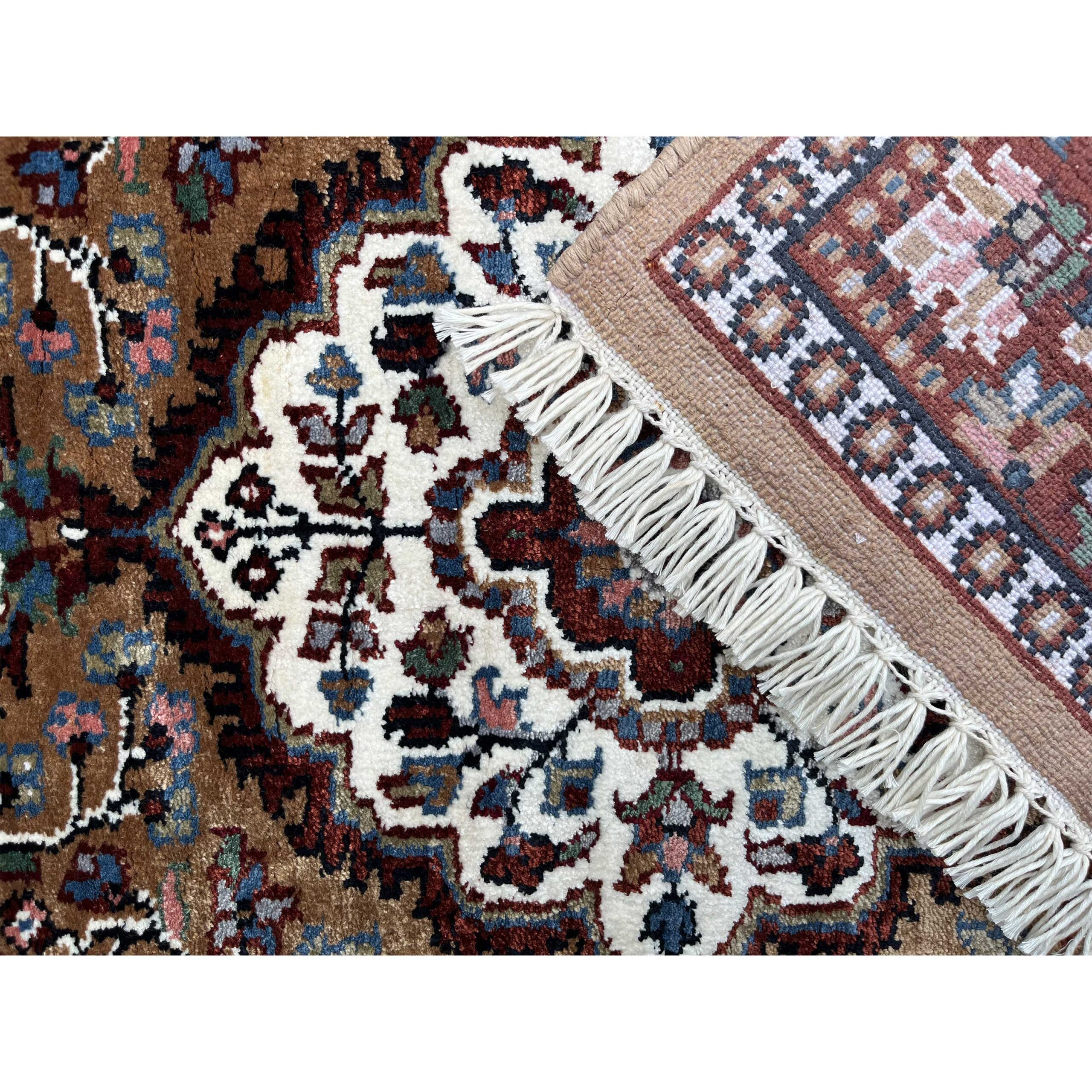 2.5x4 feet Hand Knotted Viscose Rug Indopersian Copper - Image 5
