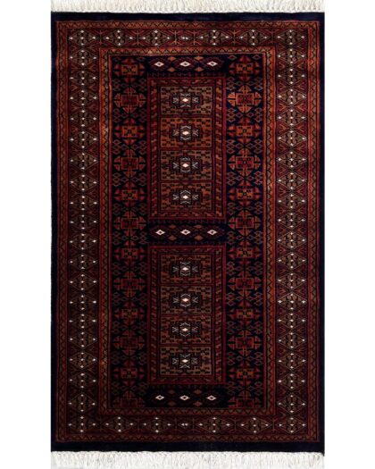 2.5x4 ft Hand Knotted Woolen Rug Dubba Black