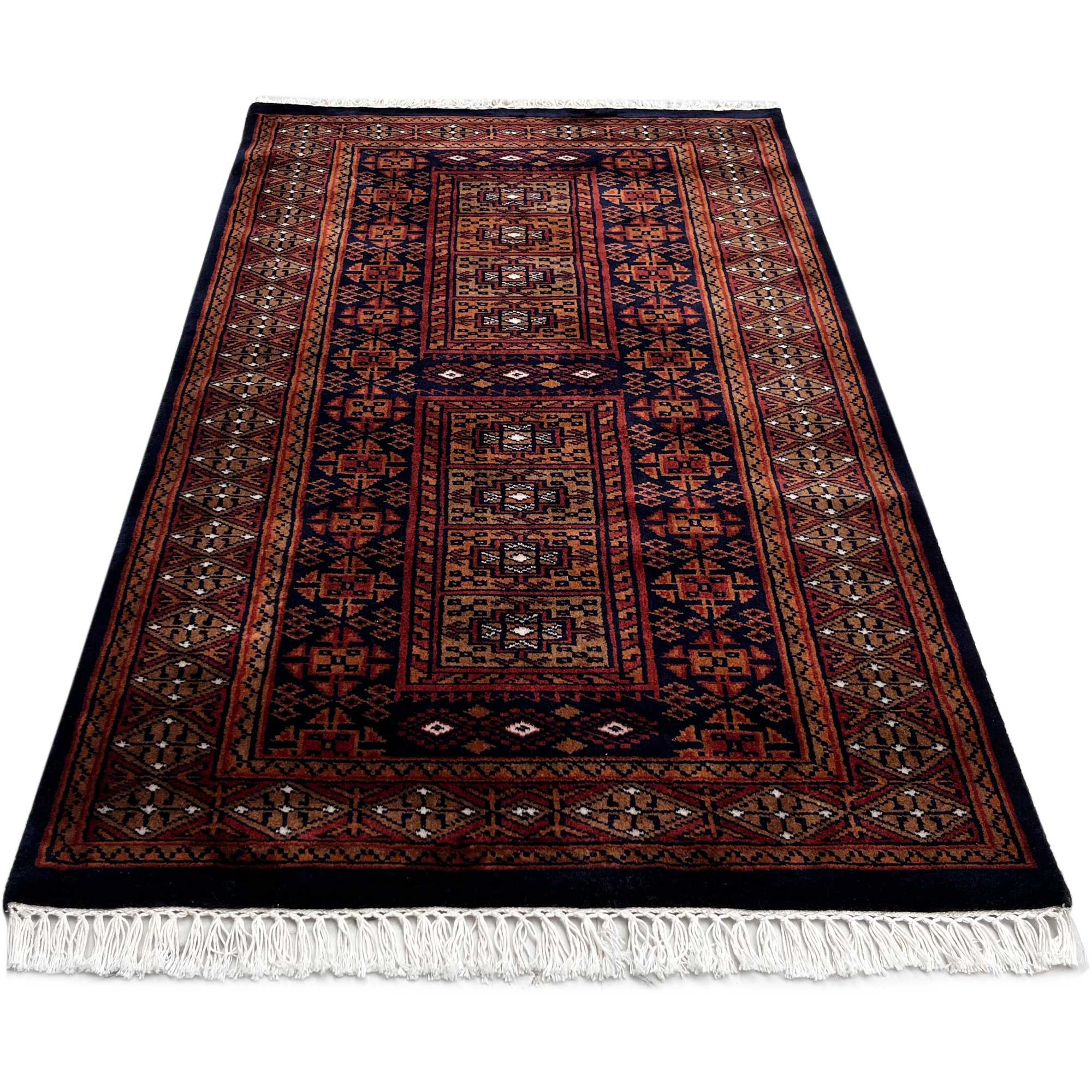 2.5x4 ft Hand Knotted Woolen Rug Dubba Black - Image 5