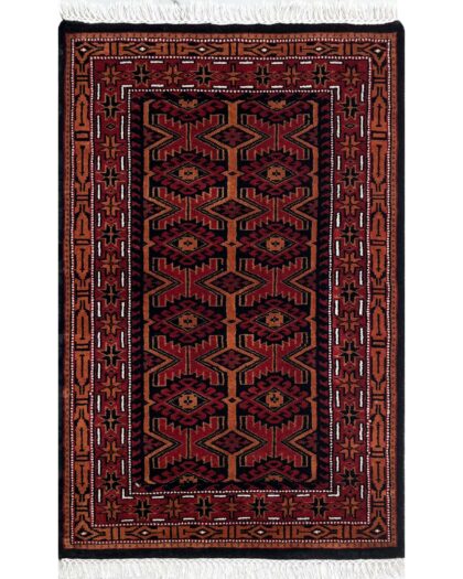 2.5x4 ft Hand Knotted Woolen Rug Kangura Black