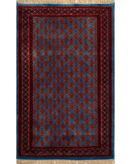 2.5x4 ft Hand Knotted Woolen Rug Blue lichi
