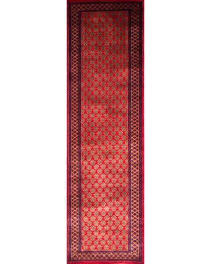 25x8 Handmade Hand Knotted Wool Carpet Lichi Red