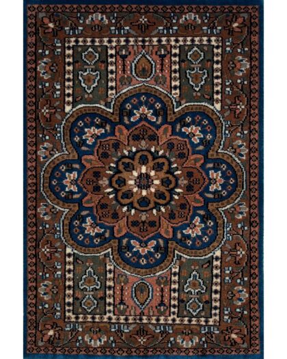 2x3 Handmade Hand Knotted Wool Carpet Persian Flower Blue