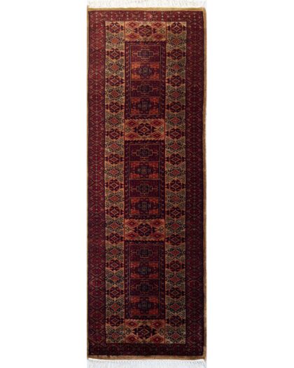 2x6 ft Hand Knotted Woolen Rug Dubba Camel