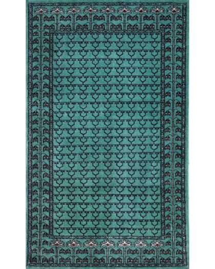 3x5 Handmade Hand Knotted Wool Carpet Parda Light Turquoise