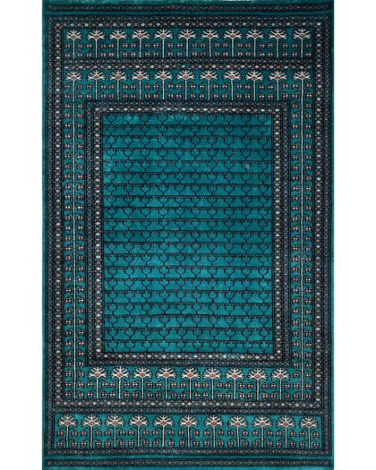 4x6 Handmade Hand Knotted Wool Carpet Parda Turquoise