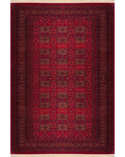 6x9 ft Hand Knotted Woolen Rug Red Dubba