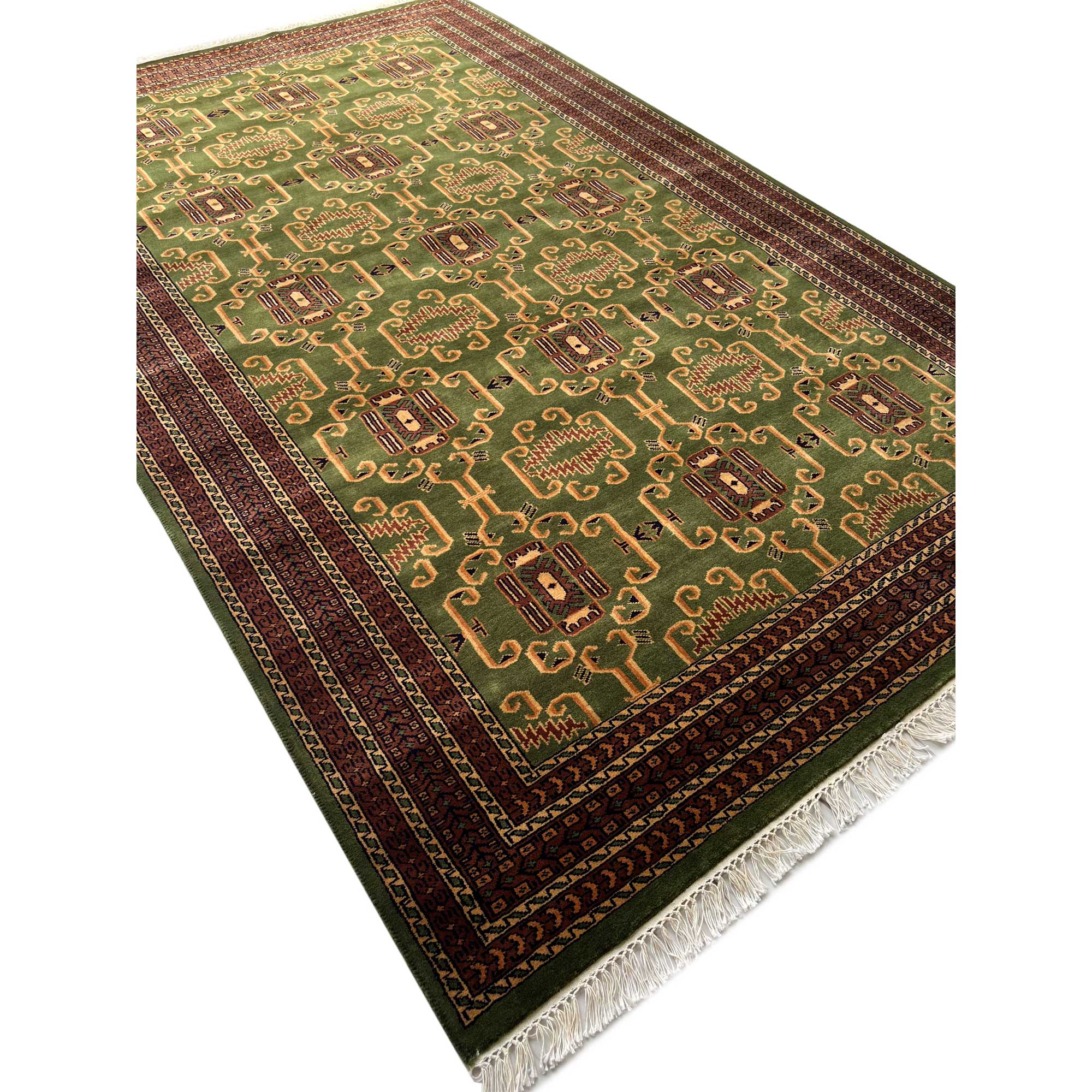 6x9 ft Hand Knotted Woolen Rug Palace Green - Image 4