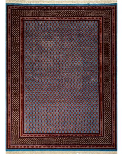 8x10 ft Hand Knotted Woolen Rug Blue Lichi
