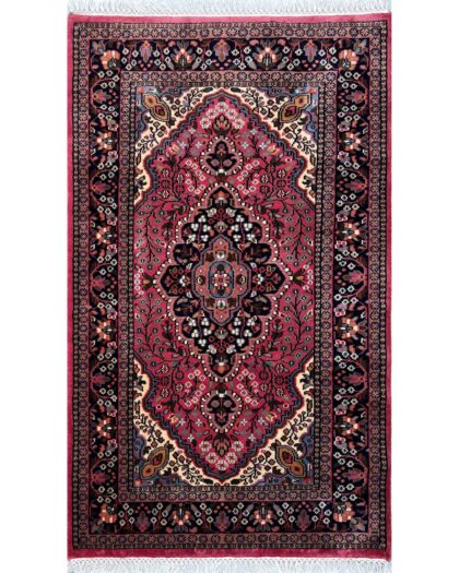 Handmade Hand Knotted Wool Area carpet, Peach, Floral Medallion Design, 3x5 Ft