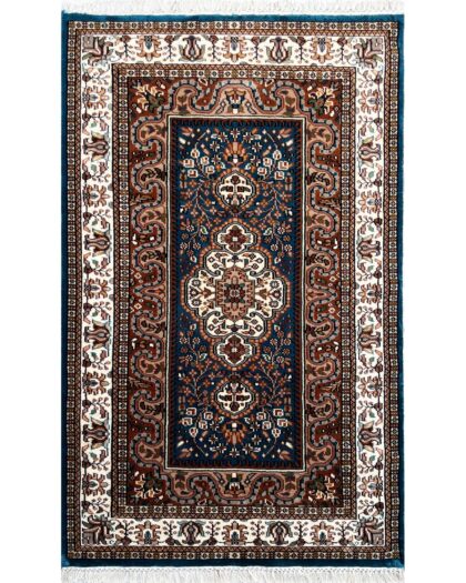 Handmade Hand-Knotted Wool Area carpet, Blue, Traditional Oriental Style, 3x5 Ft