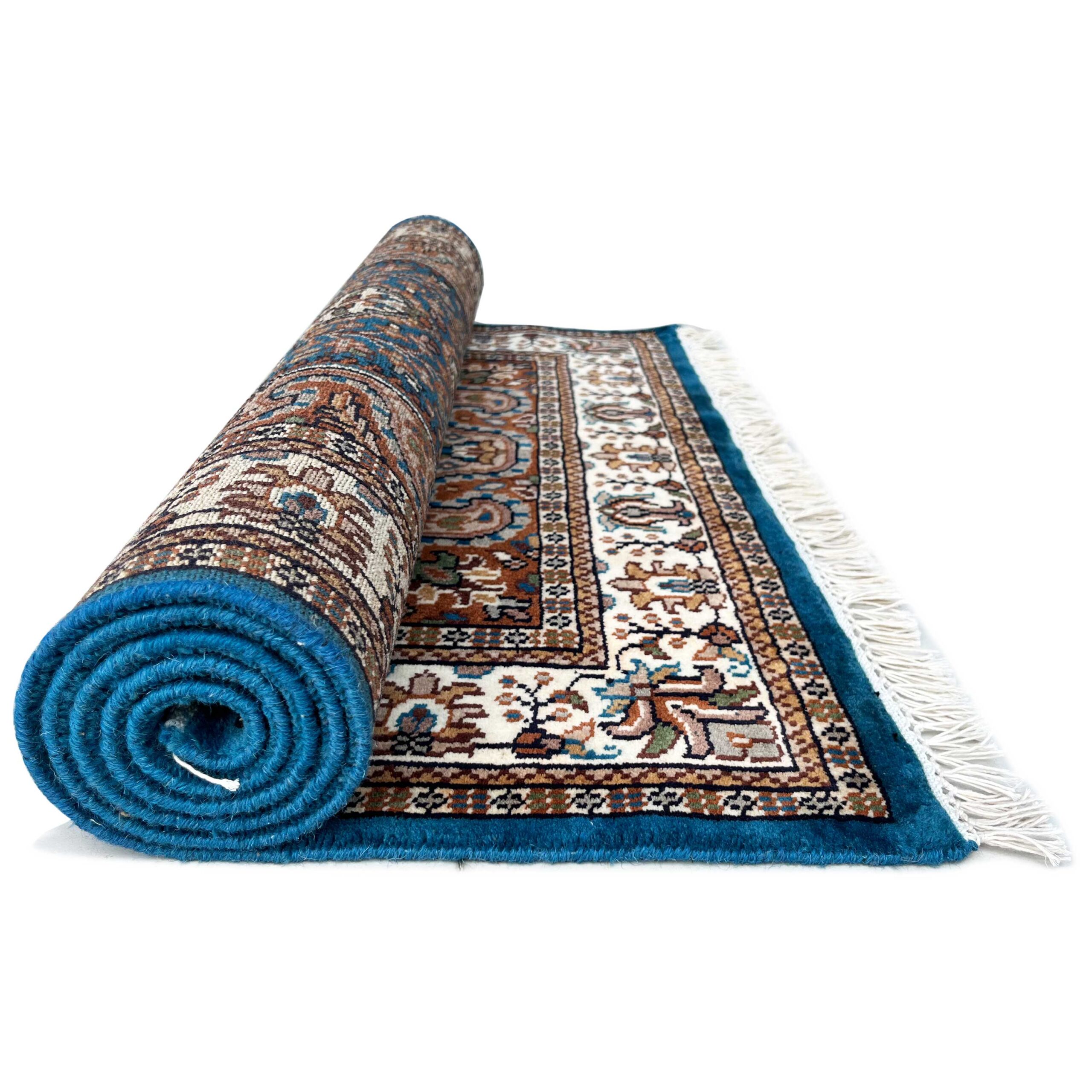 Handmade Hand-Knotted Wool Area carpet, Blue, Traditional Oriental Style, 3x5 Ft - Image 3