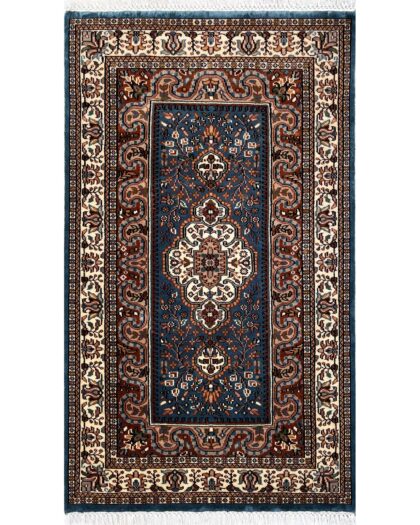 Handmade Hand Knotted Wool Area carpet, Traditional Oriental, Bluish Gray, 3x5 ft