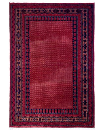 Handmade Hand Knotted Wool Area carpet, Red, Traditional Kanta Style, 5x7 ft