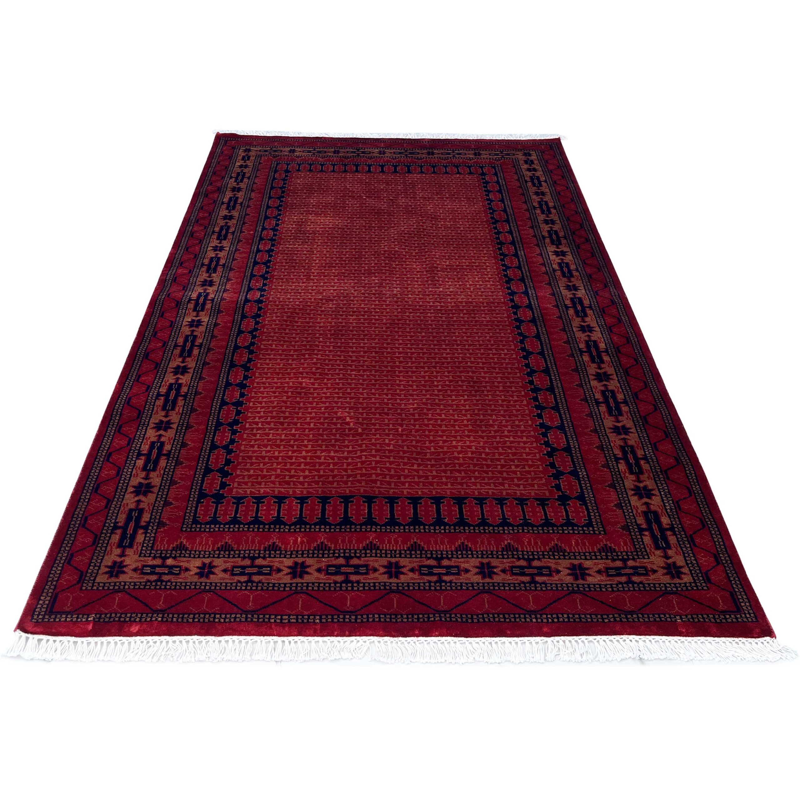 Handmade Hand Knotted Wool Area carpet, Red, Traditional Kanta Style, 5x7 ft - Image 6