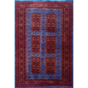4x6 Ft Royal Blue Hand Knotted Dubba Carpet Wool