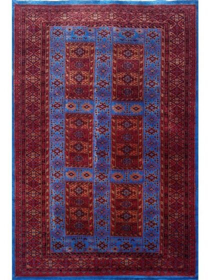 4x6 Ft Royal Blue Hand Knotted Dubba Carpet Wool