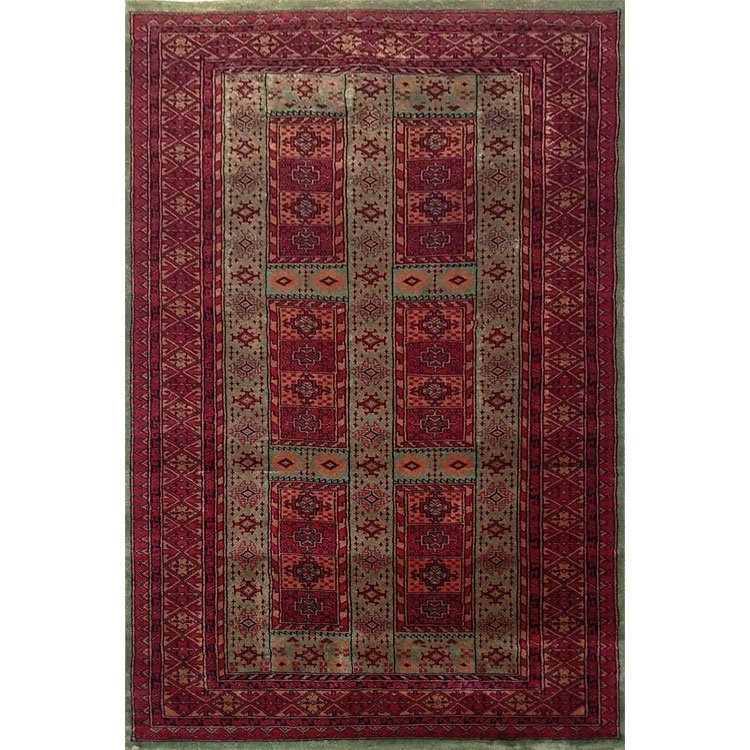 4×6 Feet Green Hand Knotted Dubba Carpet