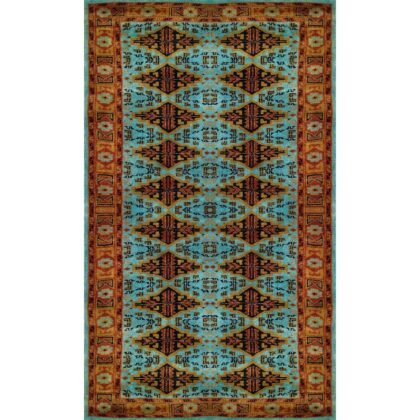 3×5 Ft Hand Knotted Tribal Wool Carpet Turquoise
