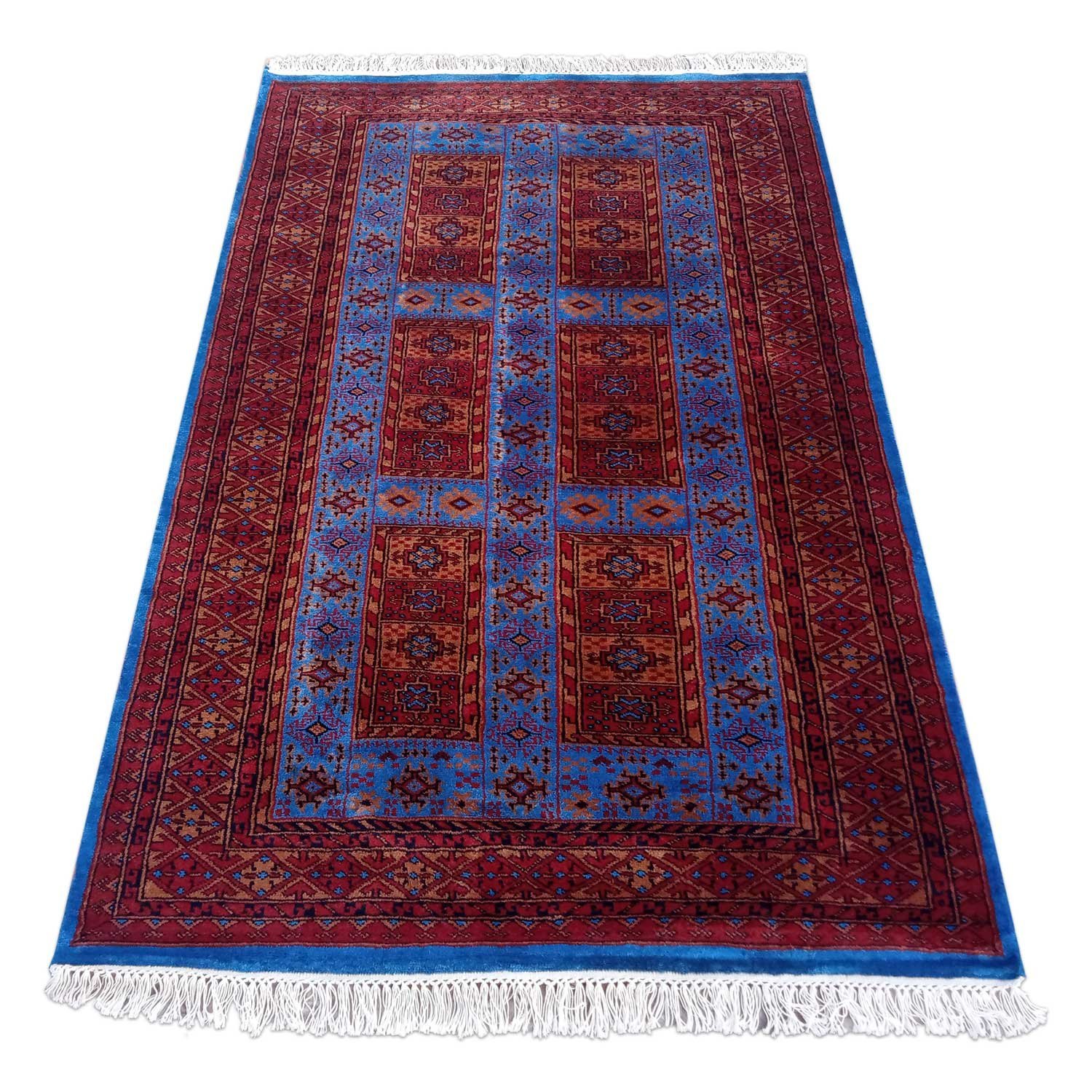 4x6 Ft Royal Blue Hand Knotted Dubba Carpet Wool - Image 2