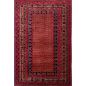 4×6 Feet Red Hand Knotted Wool Carpet Kanta