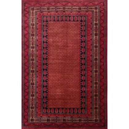 4×6 Feet Red Hand Knotted Wool Carpet Kanta