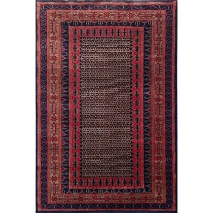 4×6 Feet Black Hand Knotted Wool Carpet Kanta
