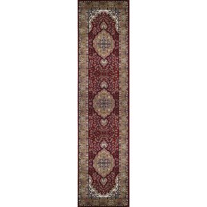 2.5x10 feet Hand Knotted Persian Wool Carpet Red